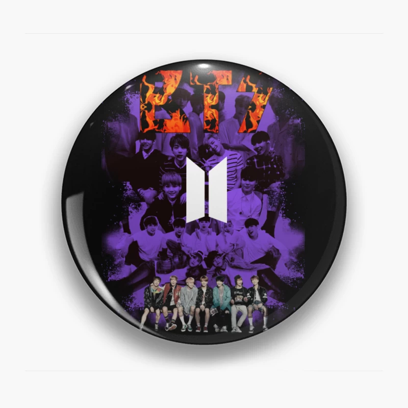 BTS K-Pop Group Art Pin