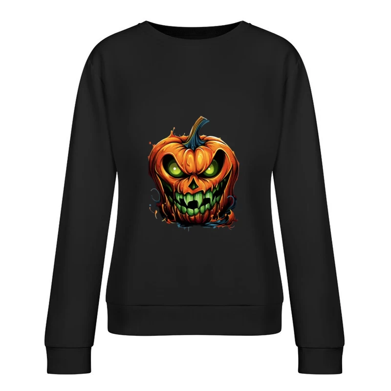 Gruselige Kürbiszeichnung Damen Pullover Sweatshirt