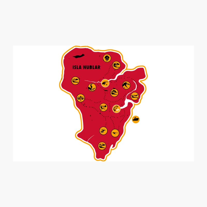 Isla Nublar: Jurassic Park's Iconic Red Island Map Travel Mug