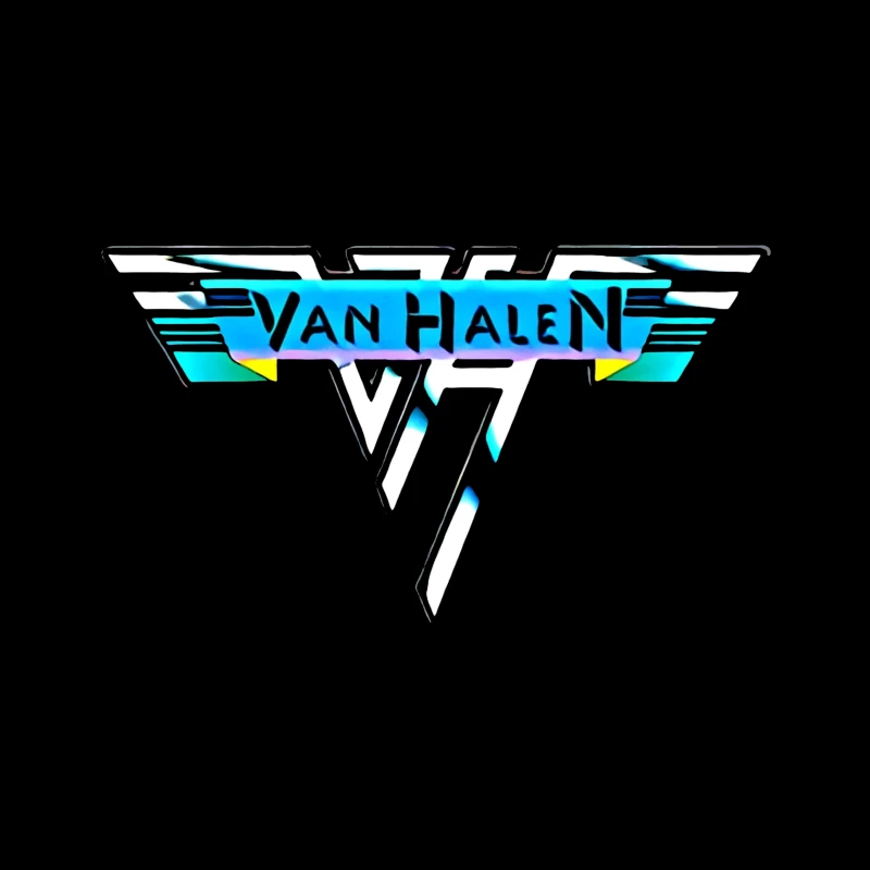 Van Halen Classic Band Logo in Retro 80s Style Throw Pillow