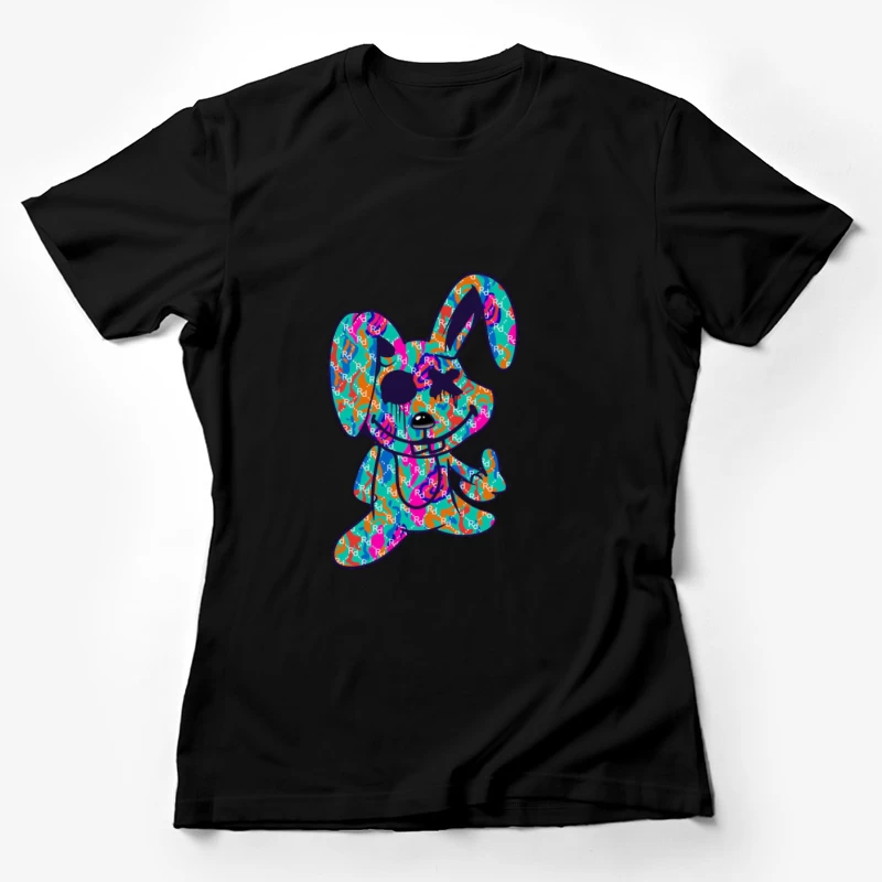 Bunter Graffiti-Hase Damen T-Shirt