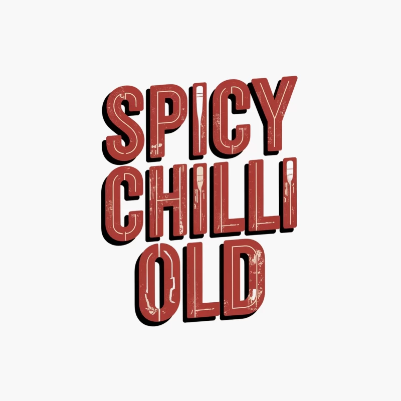 Vintage 3D Typography: Spicy Chili Old Text Cotton Tote Bag