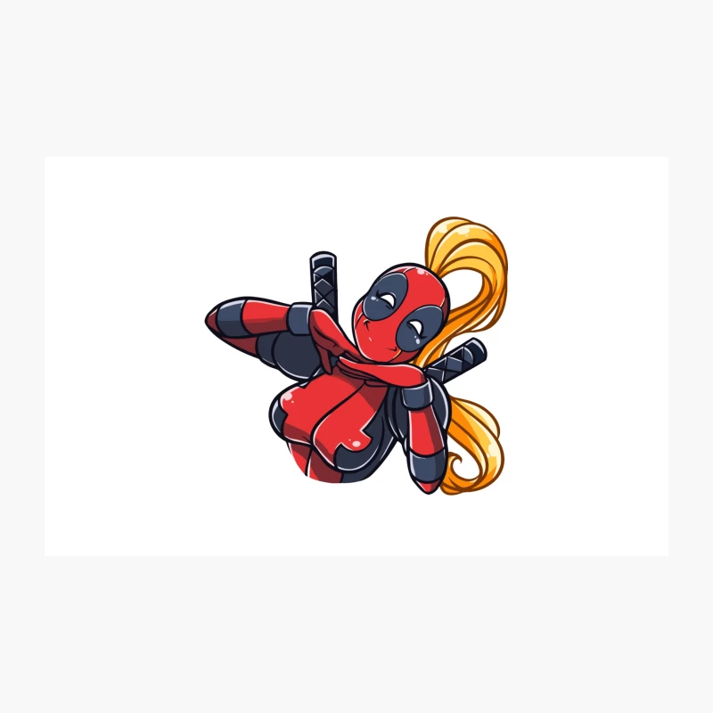 Cute Chibi Deadpool Cartoon Superhero Travel Mug