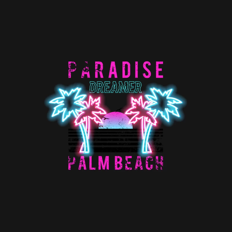 Rêve de Palm Beach: Paradis Neon Femme Manches Longues T-Shirt