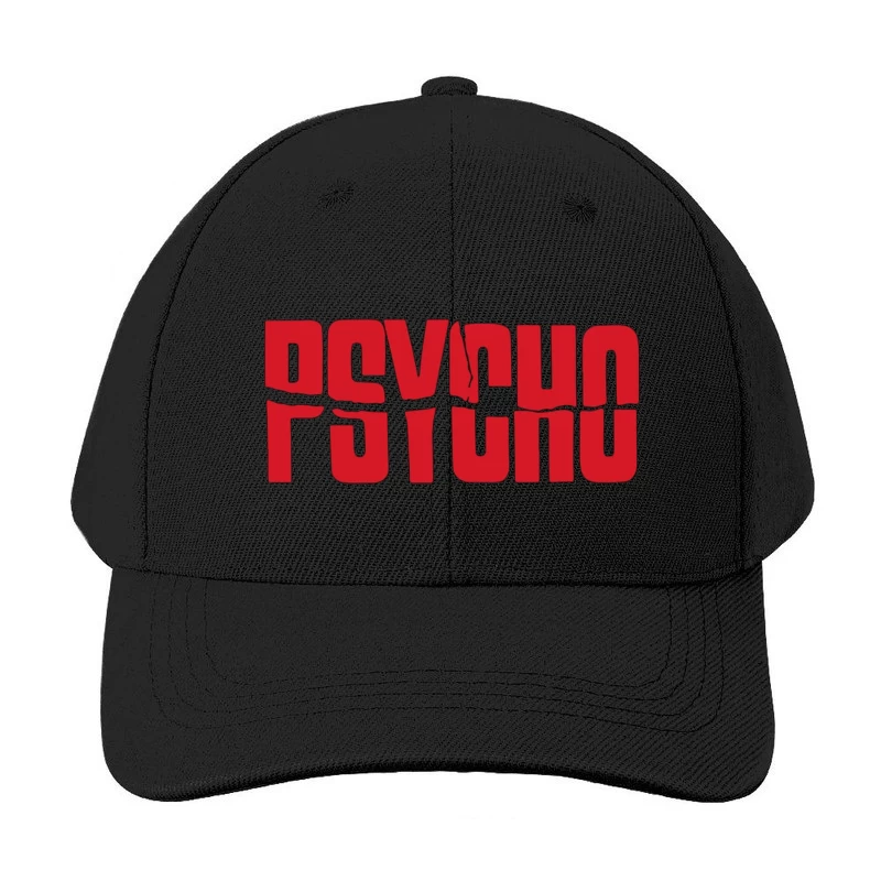 Red Typography Logo of Classic Horror Film "Psycho" Baseball Cap