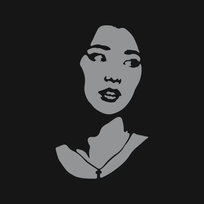 Minimalist Grayscale Portrait Silhouette Mouse Pad