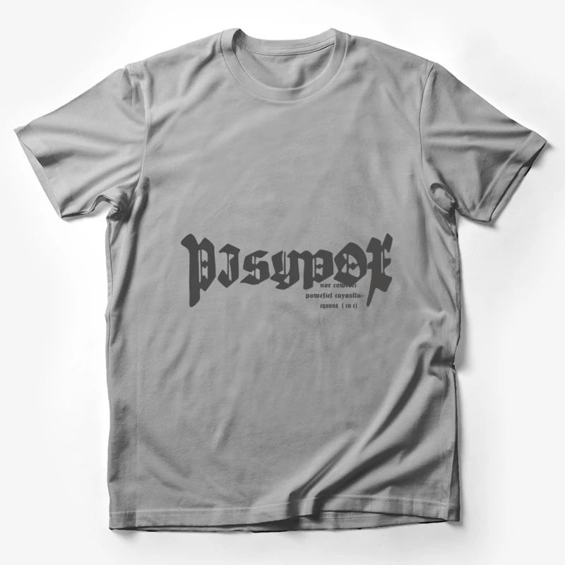 Schwarzer Text in gotischer Schrift Herren T-Shirt