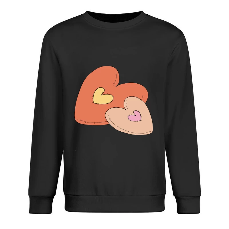Patchwork-Herzen Illustration Herren Pullover Sweatshirt