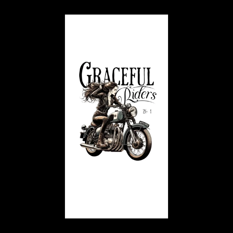 Graceful Riders: Vintage Motorcycle Art with Female Motorcyclist iPhone Case