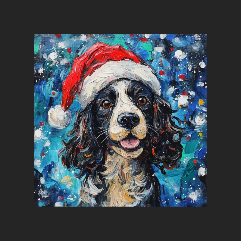 Festive Bernese Mountain Dog in Santa Hat - Colorful Oil Painting Portrait Female Pullover Sweatshirt