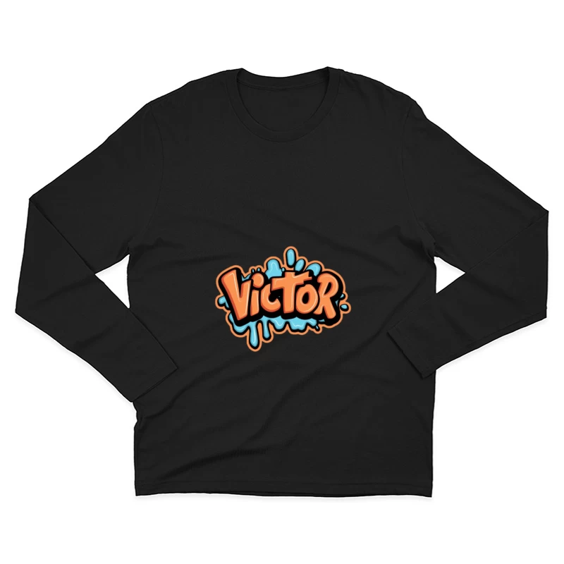 Graffiti-Stil mit nassem Effekt Herren Langarm T-Shirt