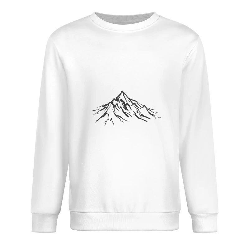 Illustration of a Mountain Landscape Male Pullover Sweatshirt