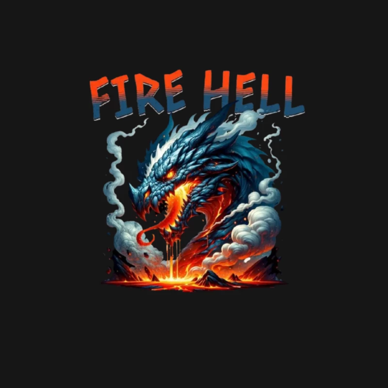 Fire Hell Dragon with Glowing Flames Mouse Pad