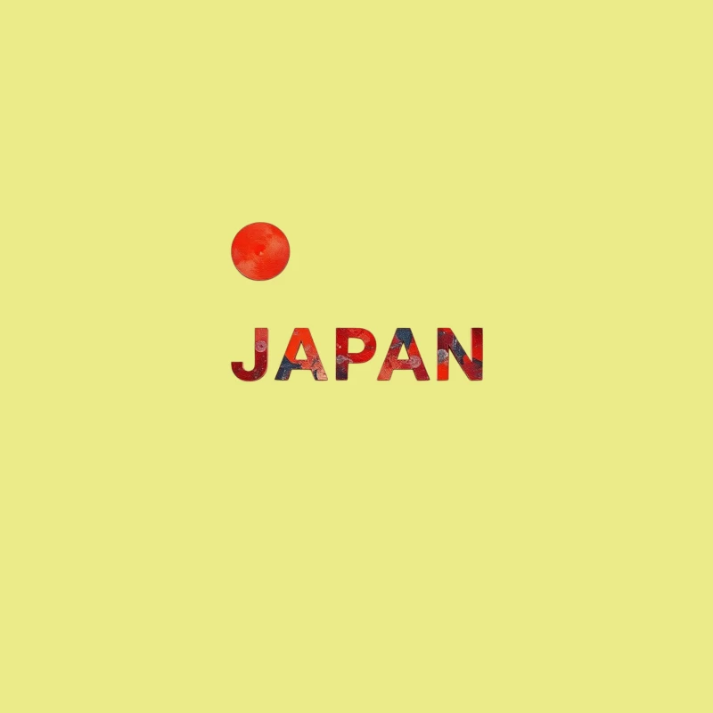 Minimalist Japanese Flag Design with Typography Desk Mat