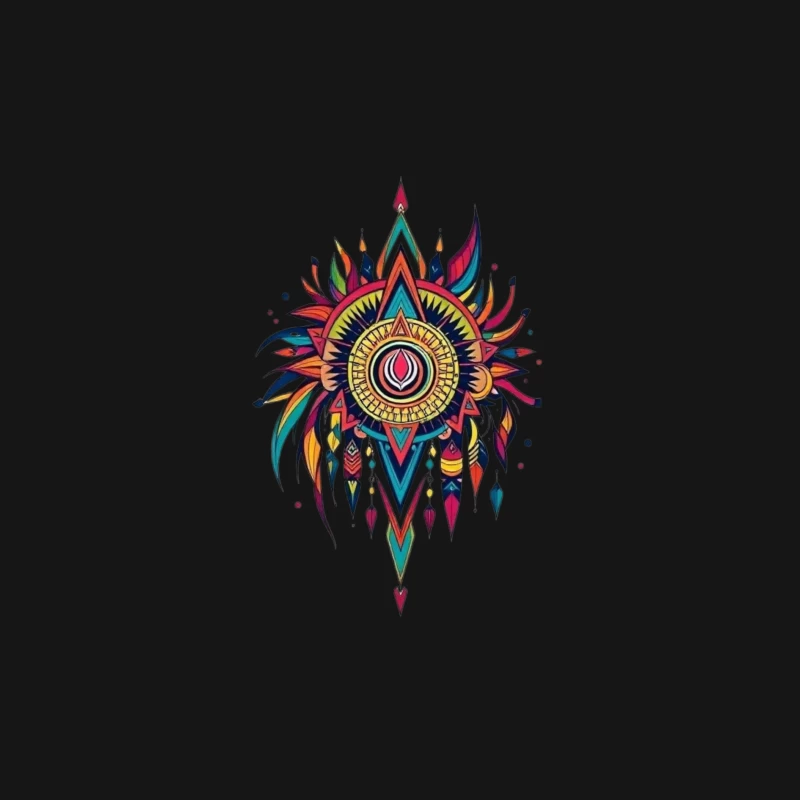 Vibrant Tribal Mandala Art Male Long Sleeve T-Shirt