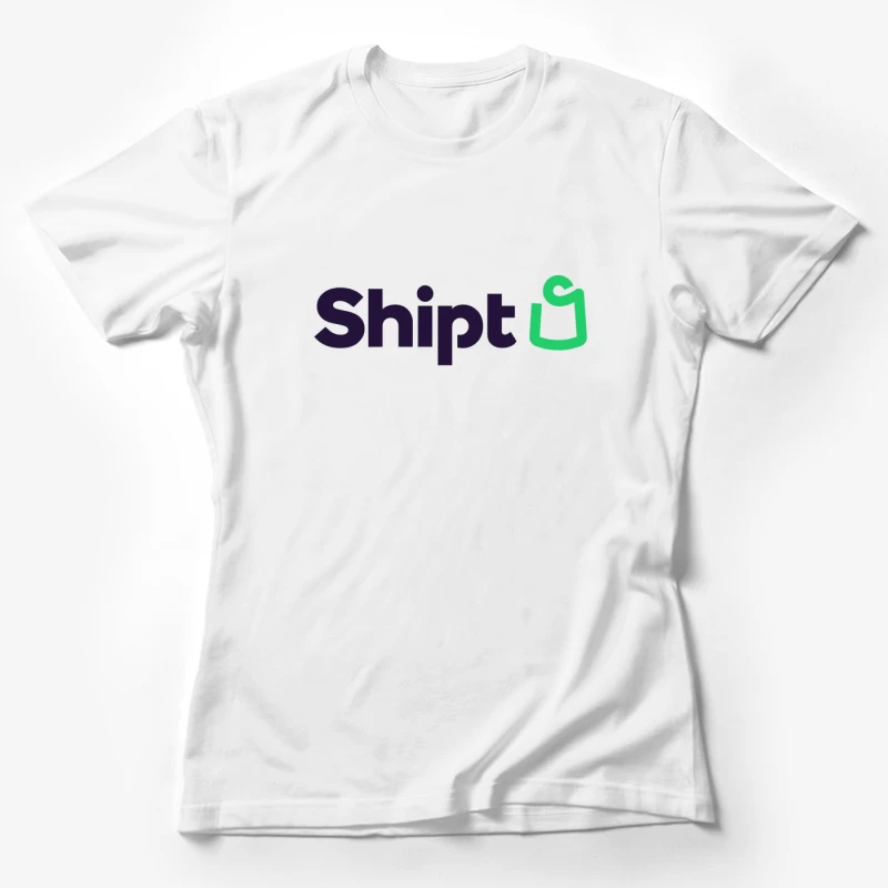 Shipt Modern Minimalist Logo with Green Hanger Icon Female T-Shirt