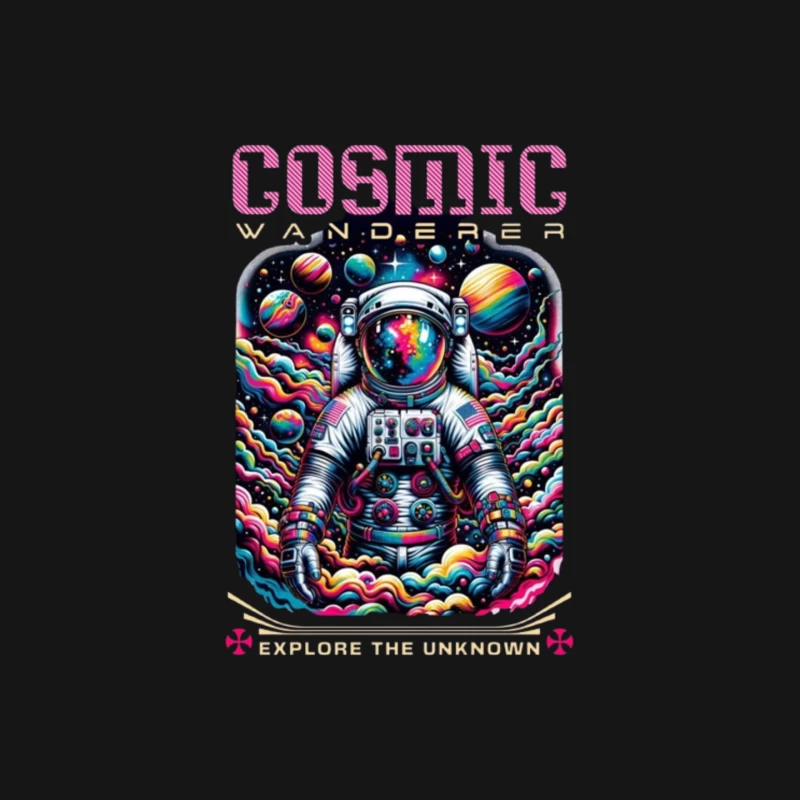 Cosmic Wanderer: Psychedelic Space Exploration Mouse Pad