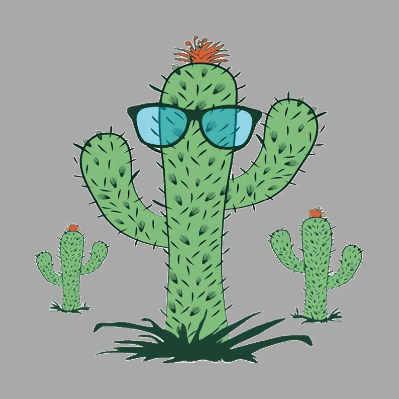 Kaktus mit Sonnenbrille Damen Pullover Hoodie