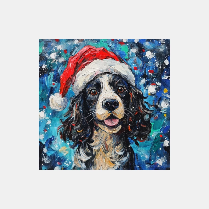 Festive Bernese Mountain Dog in Santa Hat - Colorful Oil Painting Portrait Male Tank Top