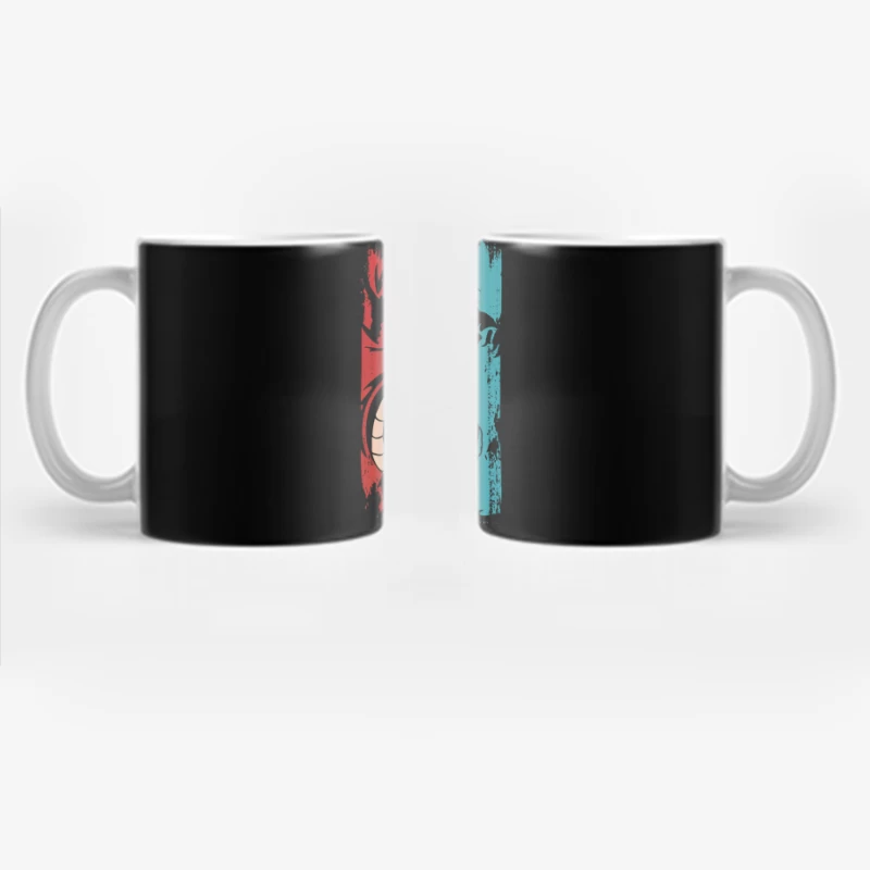 Tri-Color Dragon: Retro Tribal Vibes Coffee Mug