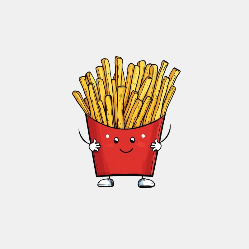 Cute Cartoon Smiling French Fries in Red Container Male Tank Top
