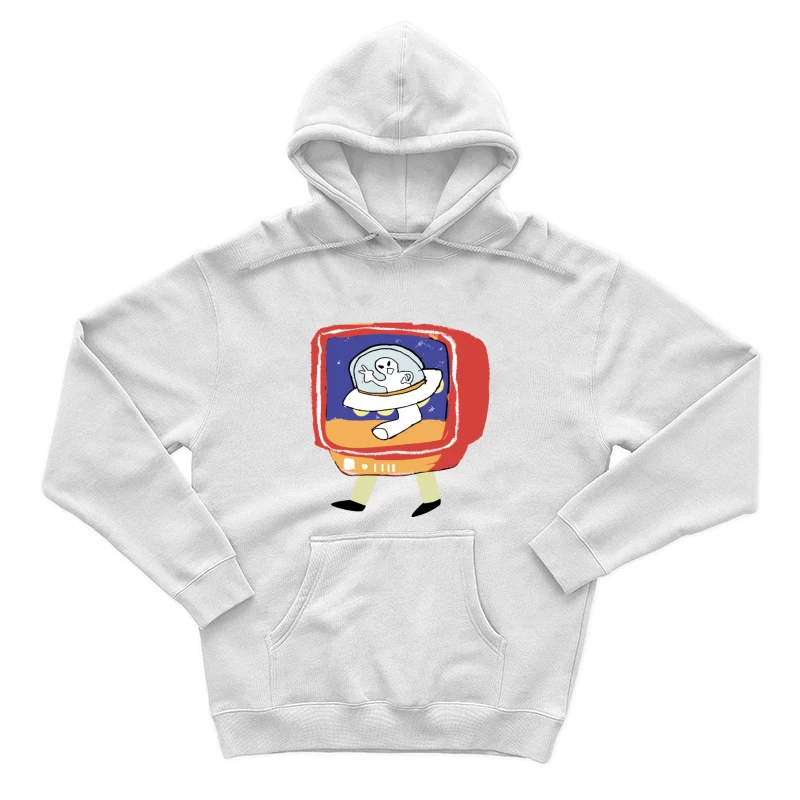 Astronaut auf vintage Fernseher Herren Pullover Hoodie