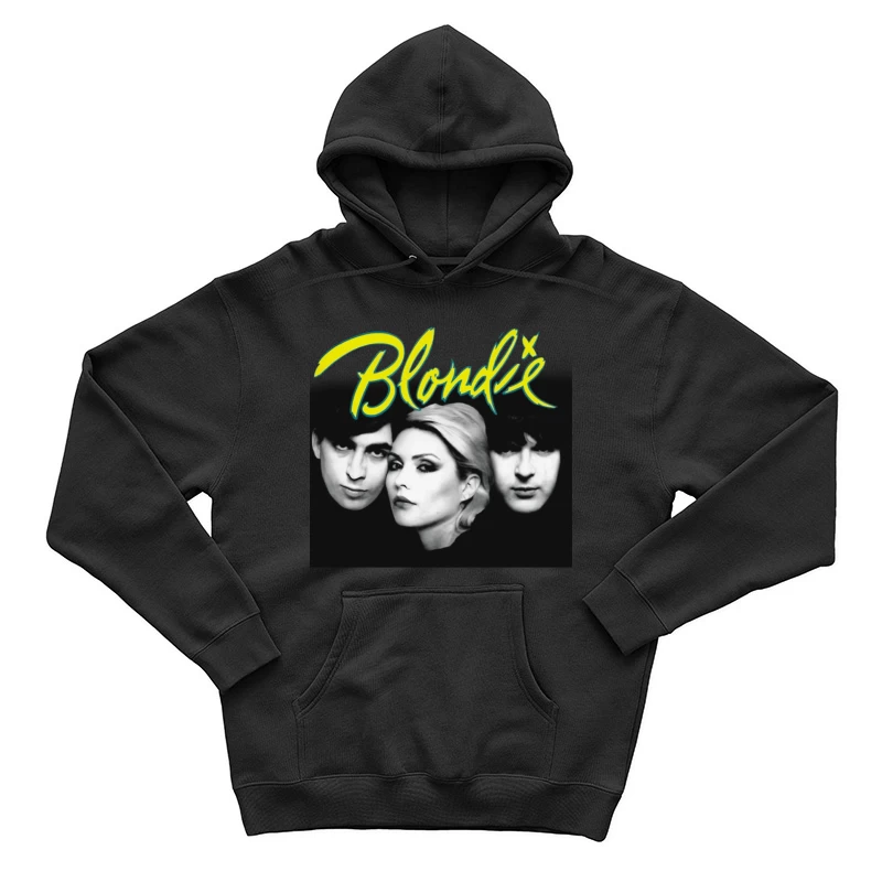 Iconic Black and White Portrait of New Wave Band Blondie Male Pullover Hoodie