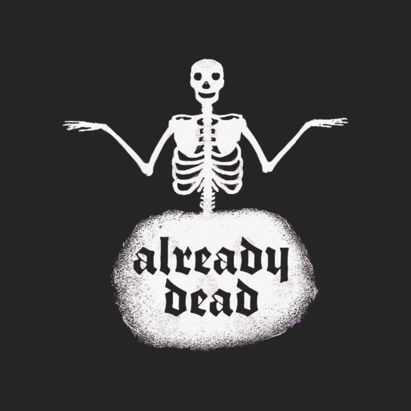 Already Dead - Vintage Skeleton Nihilist Print Female Pullover Sweatshirt