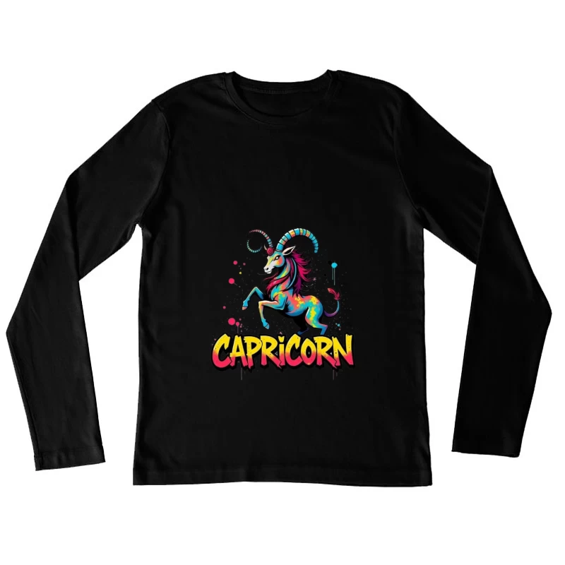 Vibrant Capricorn Zodiac Art Female Long Sleeve T-Shirt