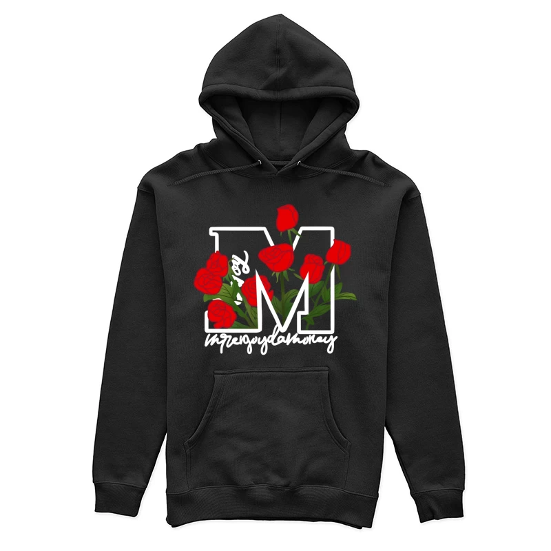 Rote Rosen auf Buchstaben-M Design Damen Pullover Hoodie