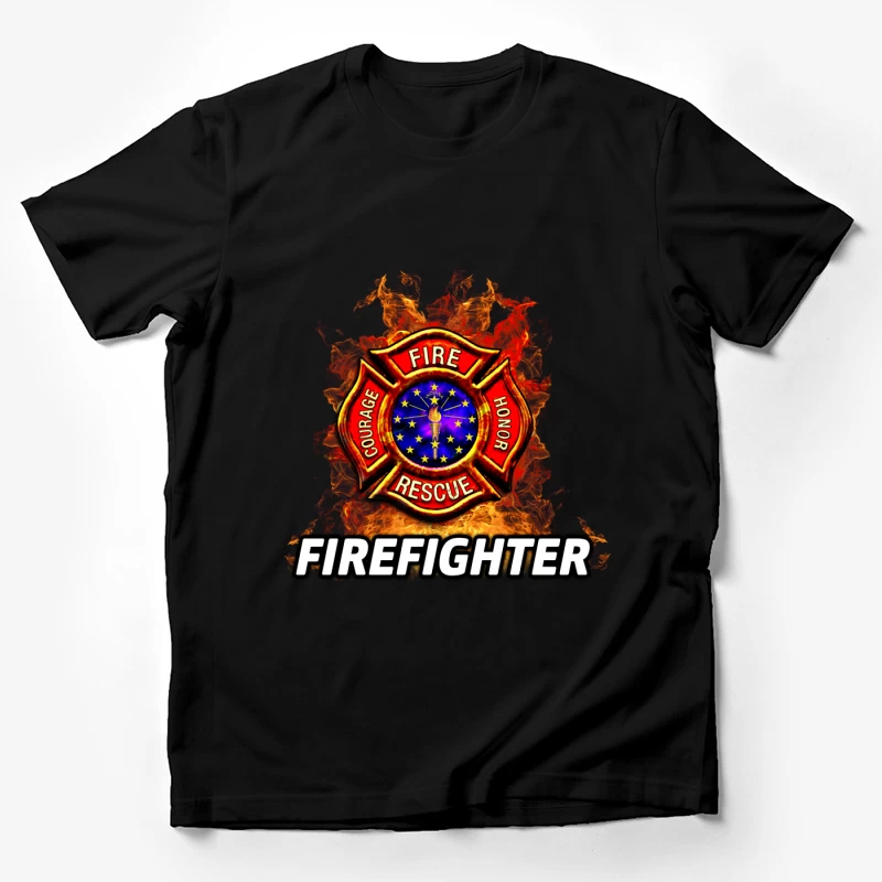 Emblème de pompier en flammes Homme T-Shirt