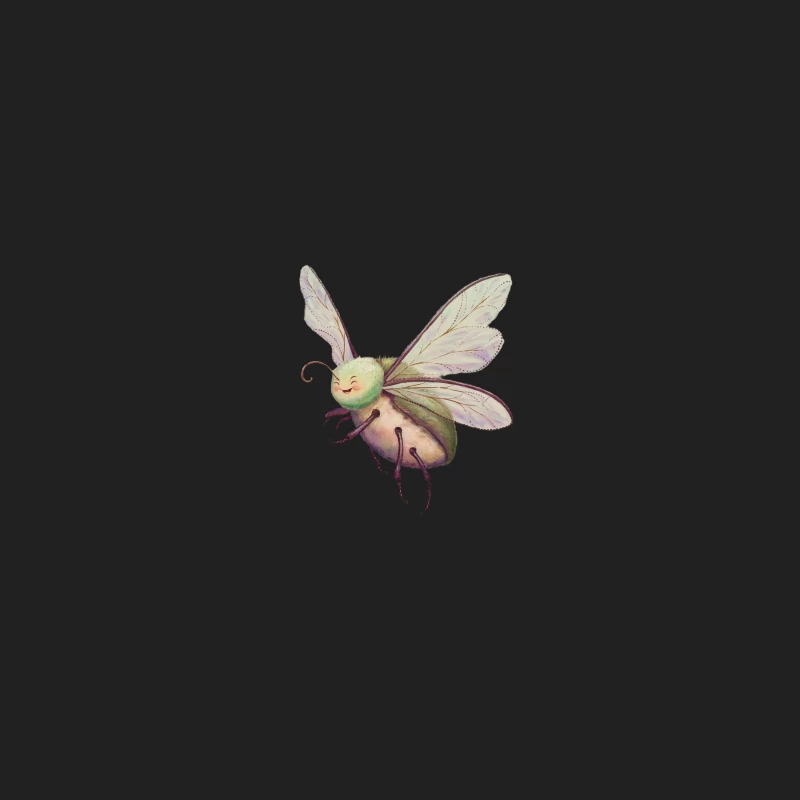 Whimsical Fairy Bug Illustration in Pastel Hues Bucket Hat