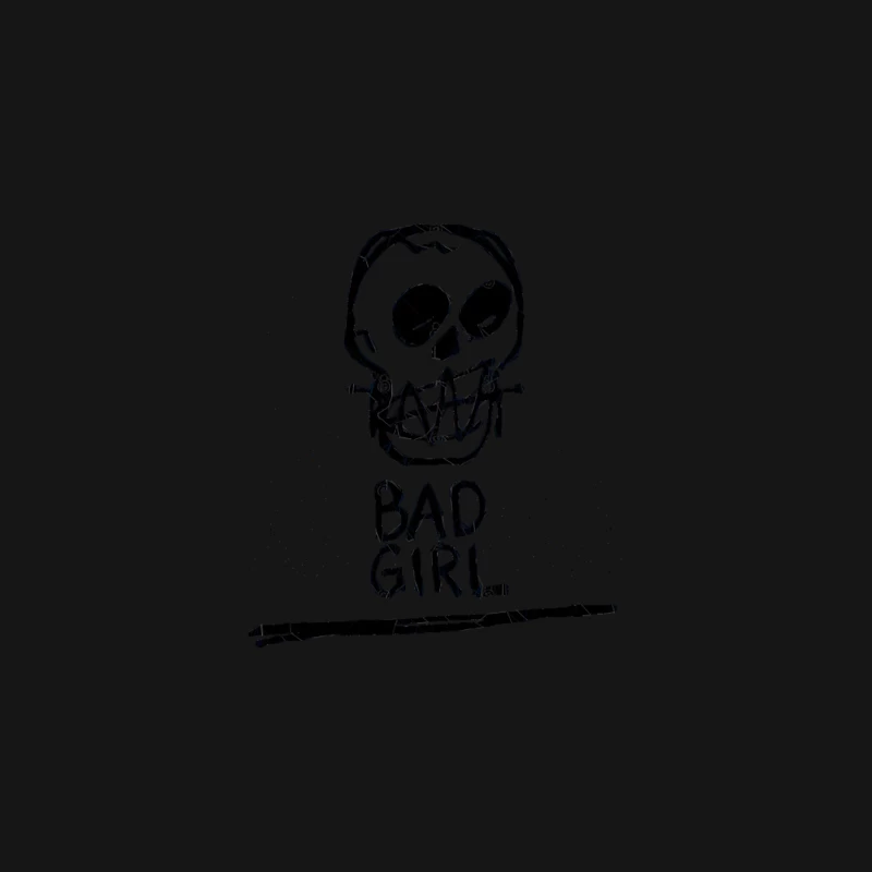 BAD GIRL - ORIGINAL DESIGN GRAPHIC SKULL GRAFFITI TEE Desk Mat