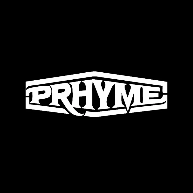 Basic Logo Outline Design with Text "RHYME" Tapestry