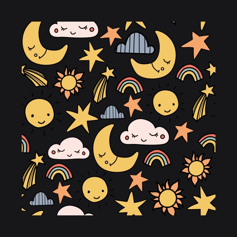 Ciel de nuit joyeux avec lune et étoiles Homme Sweat à capuche