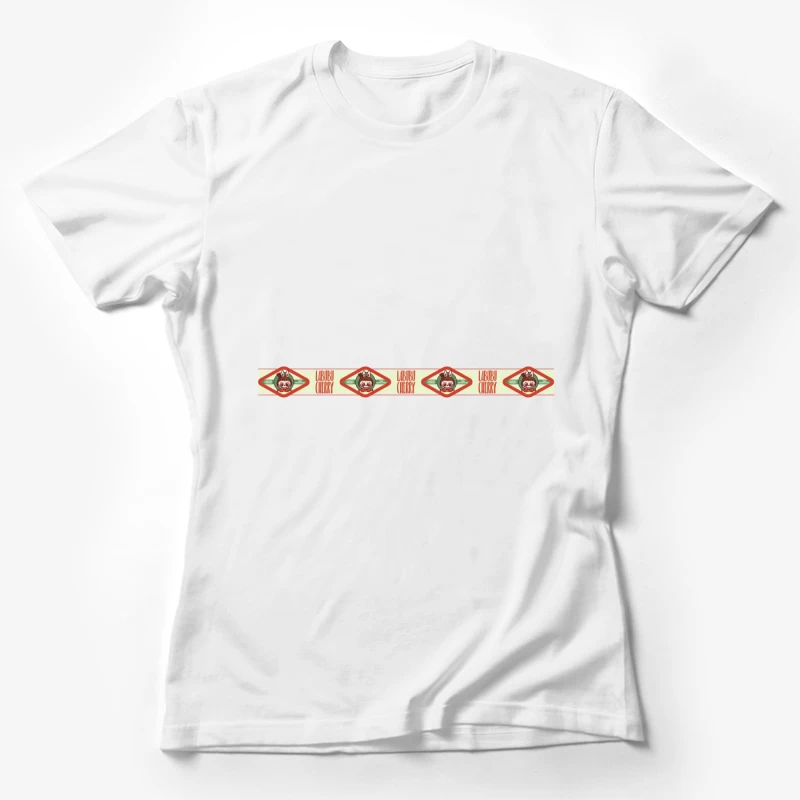Labubu Kirsche Design Etikett Damen T-Shirt