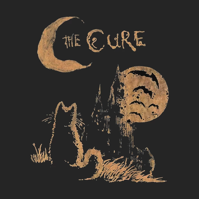 The Cure Gothic Band Logo with Moonlit Ghost Female Pullover Sweatshirt