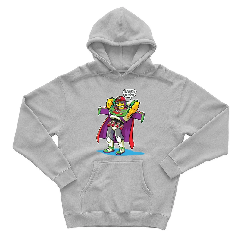 Parody Superhero Character with Drinking Theme Male Pullover Hoodie