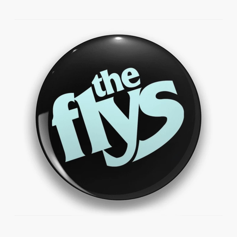 The Flys Band Logo in Light Blue Typography Pin