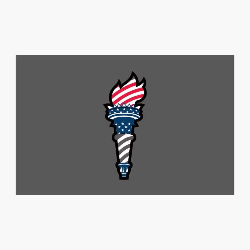 American Patriotic Liberty Torch with Flag Design Travel Mug