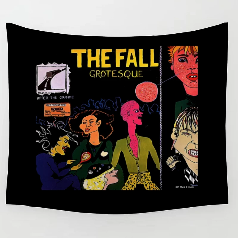 The Fall's "Grotesque" Post-Punk Album Cover Illustration Tapestry