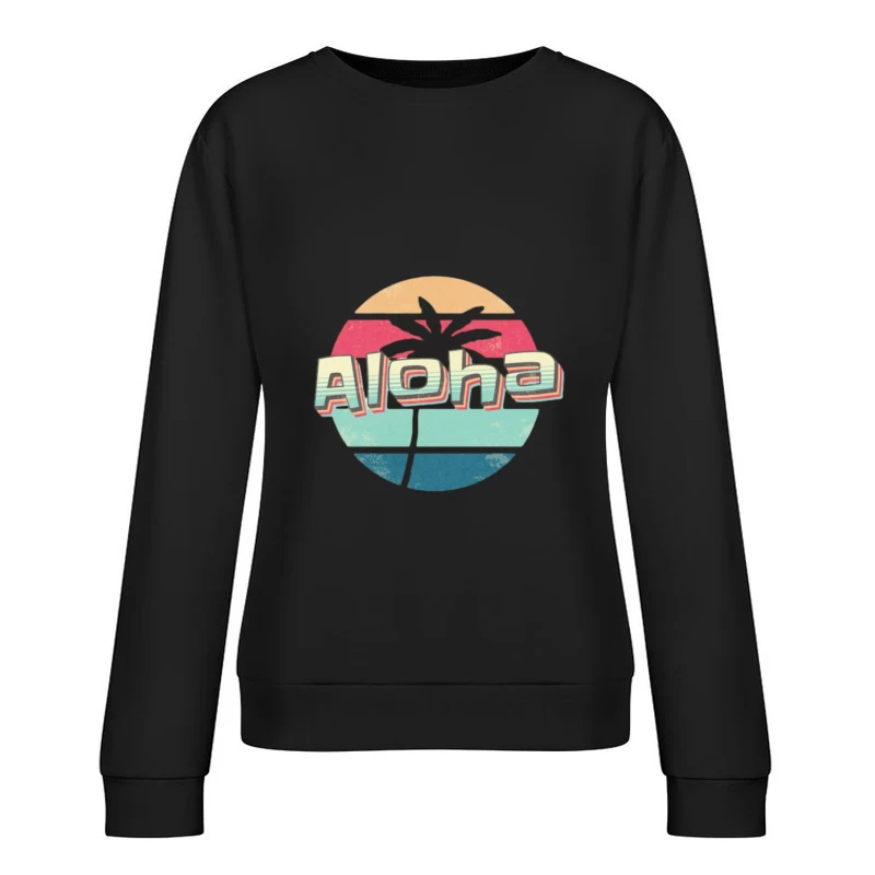 Conception Vintage Aloha avec Palmier Femme Sweat-shirt à enfiler