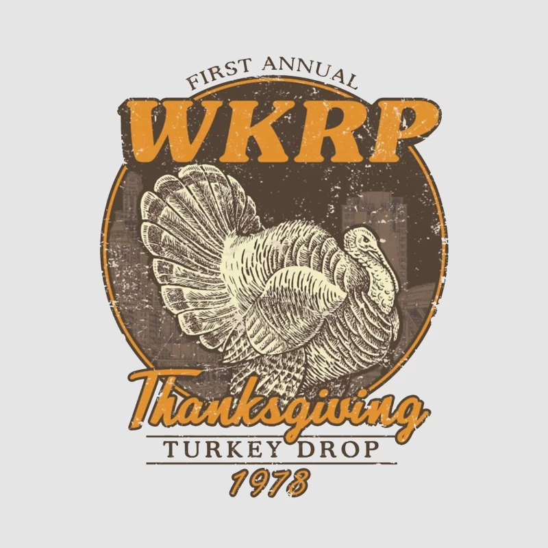 WKRP Thanksgiving Turkey Drop: Vintage 1978 Radio Station Event Male Pullover Hoodie