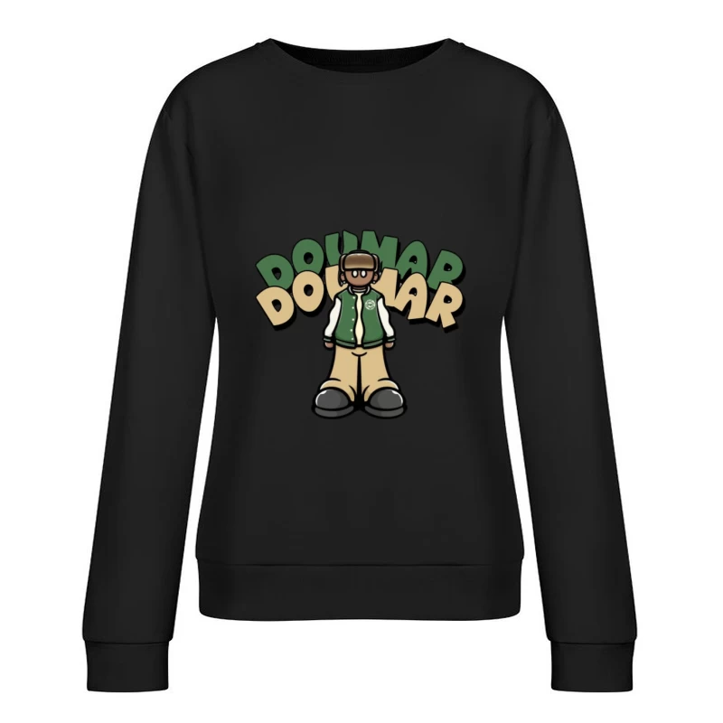 Cartoon-Figur mit Buchstaben-Design Damen Pullover Sweatshirt