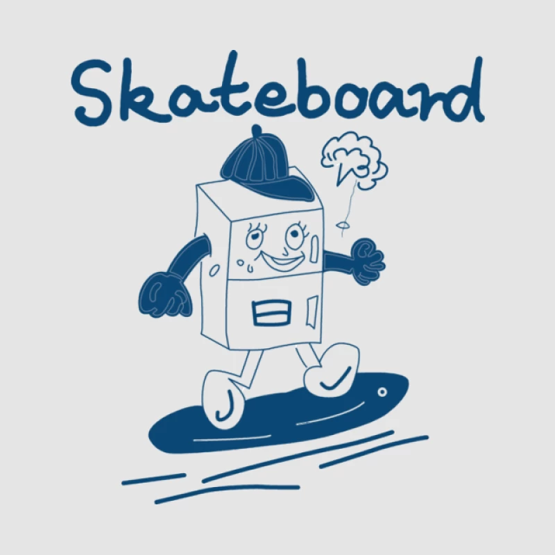 Roboter auf Skateboard mit Mütze Herren Pullover Hoodie
