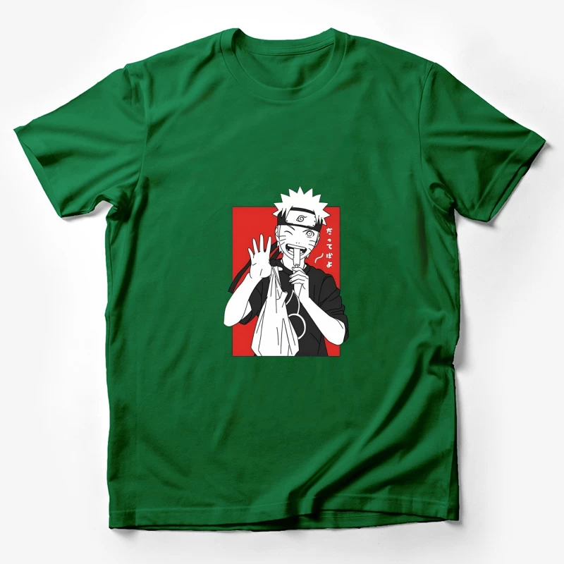 Anime-Charakter mit Einkaufstüte Herren T-Shirt