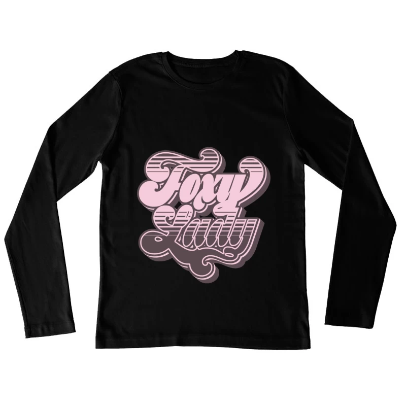 Retro Schriftzug Design Damen Langarm T-Shirt