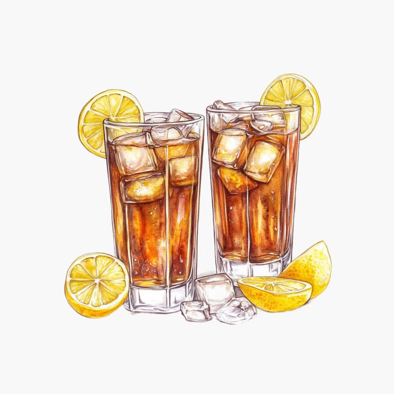 Refreshing Iced Tea with Lemon: A Watercolor Illustration of Summer Beverages Cotton Tote Bag