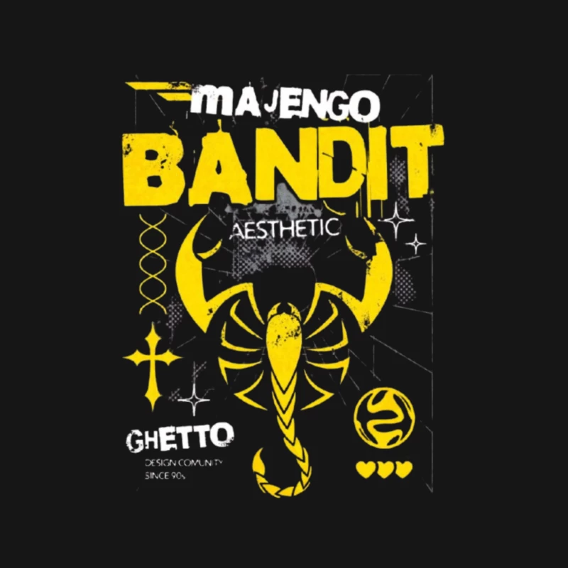 Yellow Bandit Scorpion Grunge Logo Design Female Long Sleeve T-Shirt