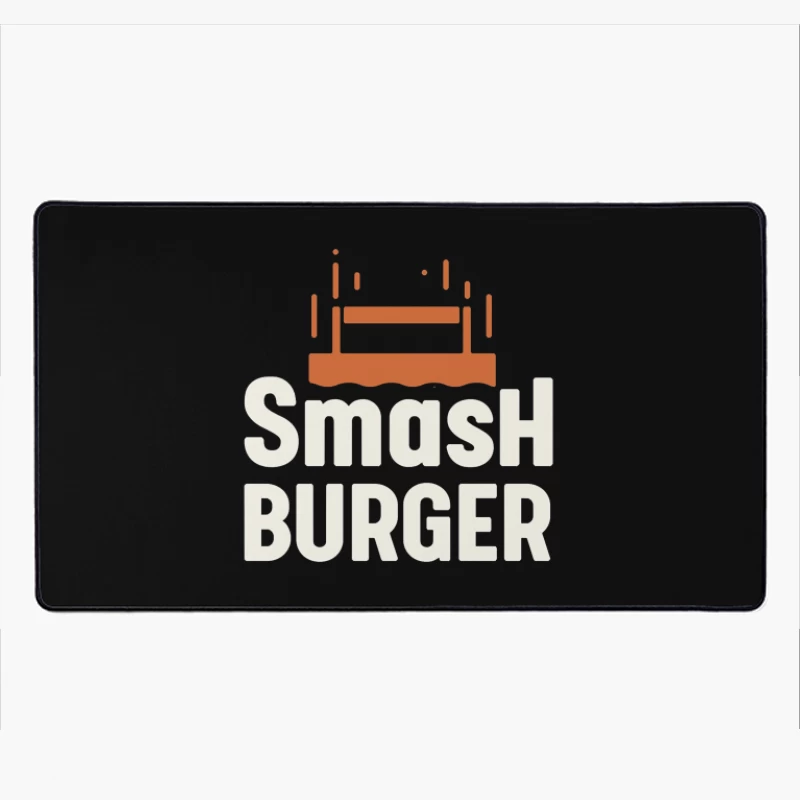 Smash Burger Minimalist Restaurant Logo Design Desk Mat